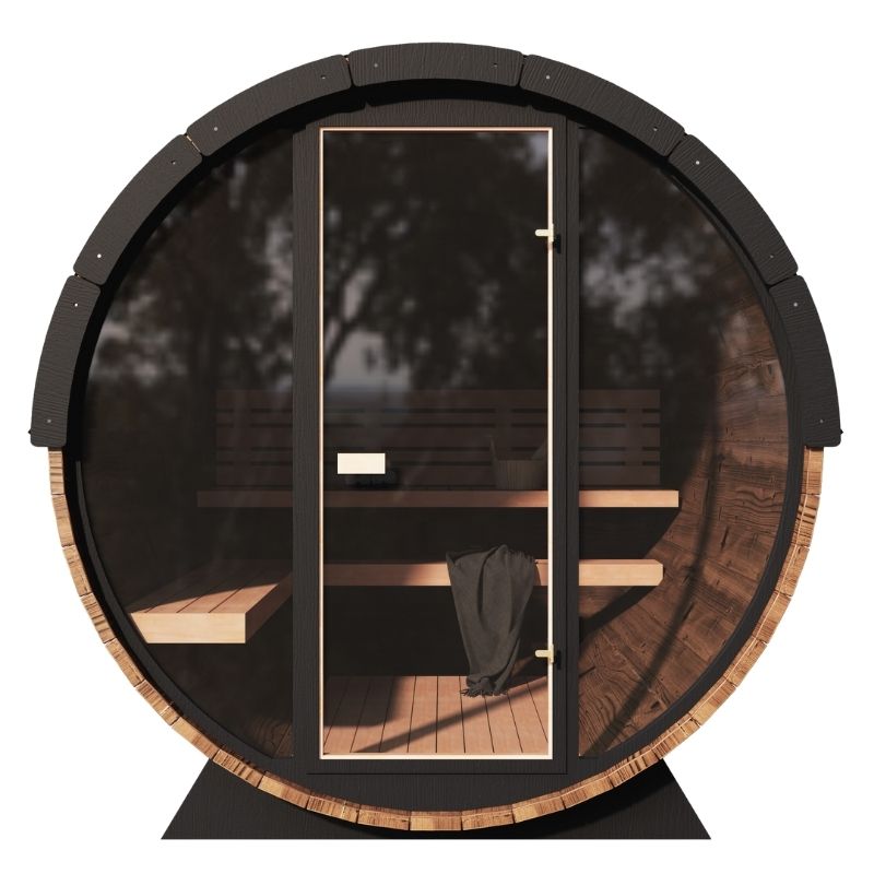 Grand Nordic Front Glass Barrel Sauna